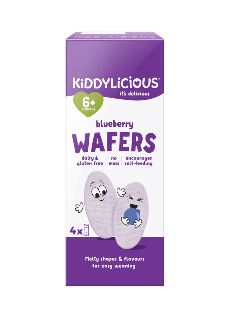 Kiddylicious Gluten And Dairy Free Blueberry Wafer Kids Snack 4 x 4g - Image 1